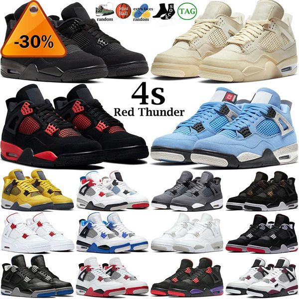 

2022 men basketball shoes women 4s red thunder 4 black cat sail white oreo cactus jack dark marina blue mocha university cool grey mens