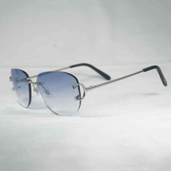 

vintage rimless wire sunglasses men oval eyewear accessories women for summer metal frame oculos de sol las gafas, White;black