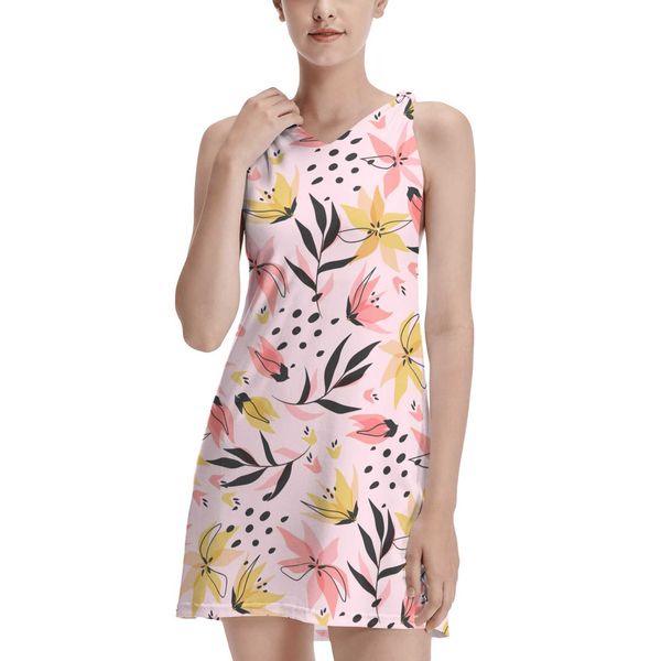 

forcustomization customize 2022 label sublimation sleeveless dresses for girls clothing plain polyester v neck diy dresses us size t-shirts, Black