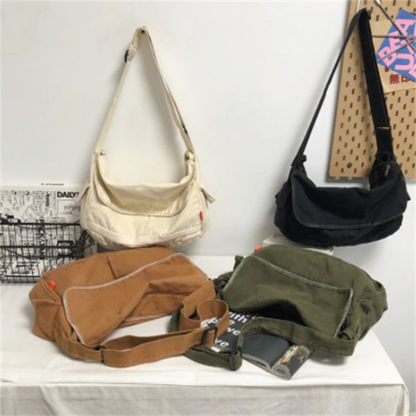 

large capacity canvas shoulder bags solid soft denim leisure or travel bag for women fashion fatchels winter package