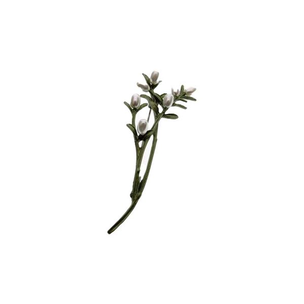 

pins vintage women contracted luxury atmosphere green paint imitation green/imitation pearl saw grass, Gray
