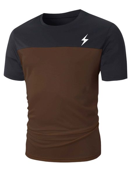 

men colorblock graphic print tee y3he#, White;black