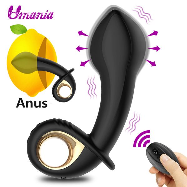 Controle remoto de vibrador de plugue anal inflável de plugue massageador masculino Big Butt ânus Expansão Sexy Toys para um casal