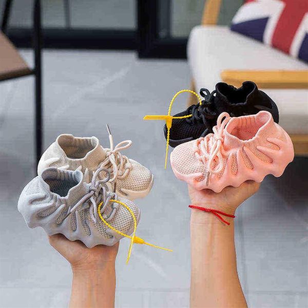 

seven colors children's ocs yeezzies sneakers boys' and girls' breathable small cage bag volcanic sports shoes190i, Black