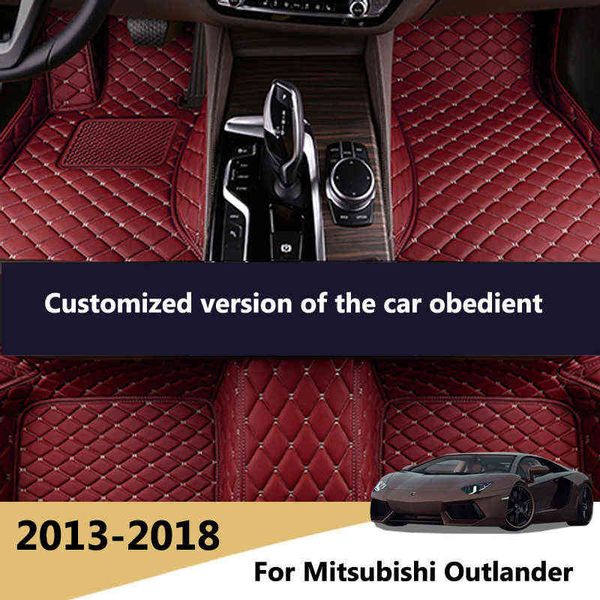 Tappetini per auto per Mitsubishi Outlander 2018 2017 2016 2015 2014 2013 (7 posti) Protezione automatica Tappeti Accessori Tappeti H220415