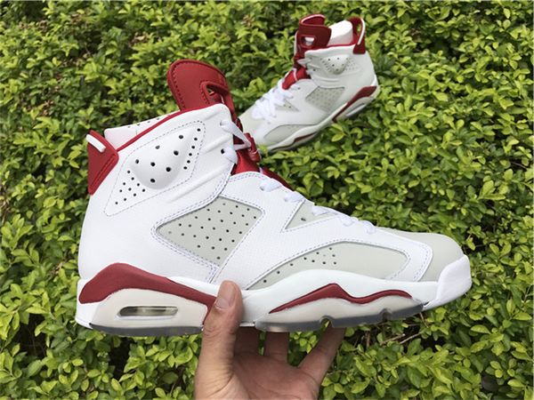 

mens 6 hare basketball shoes jumpman vi white red sports sneakers size us7-13 with