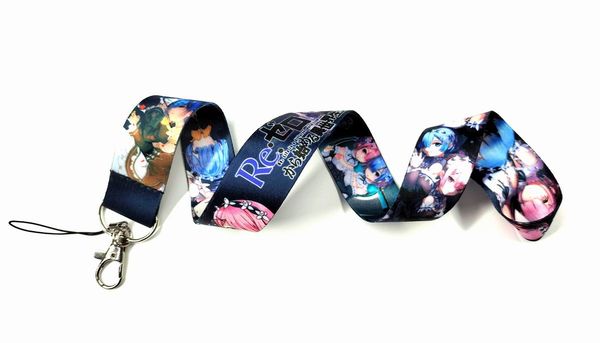 

10 pack rem cartoon anime lanyard key chain neckband key camera id phone string pendant party gift accessories small wholesale, Silver