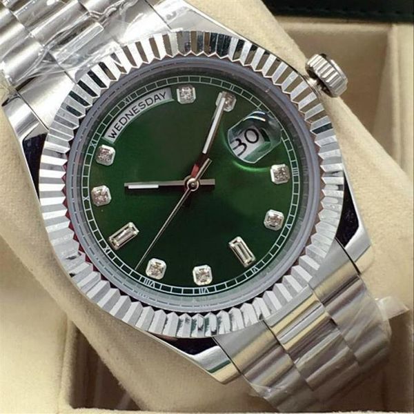 

2022 men mens 18k white gold daydate 2 watches automatic mechanical movement icedout diamond watch sapphire stainless master montr245o, Slivery;brown