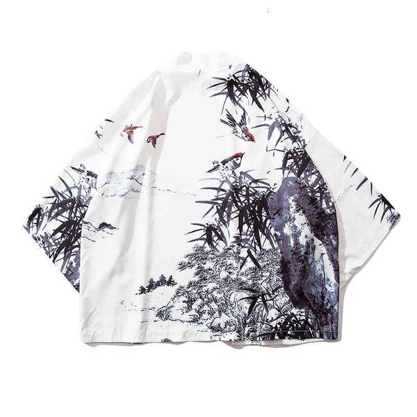

men's casual shirts single ins spring and summer chinese style literature art han suit seven point sleeve taoist robe 3d three-dimensio, White;black