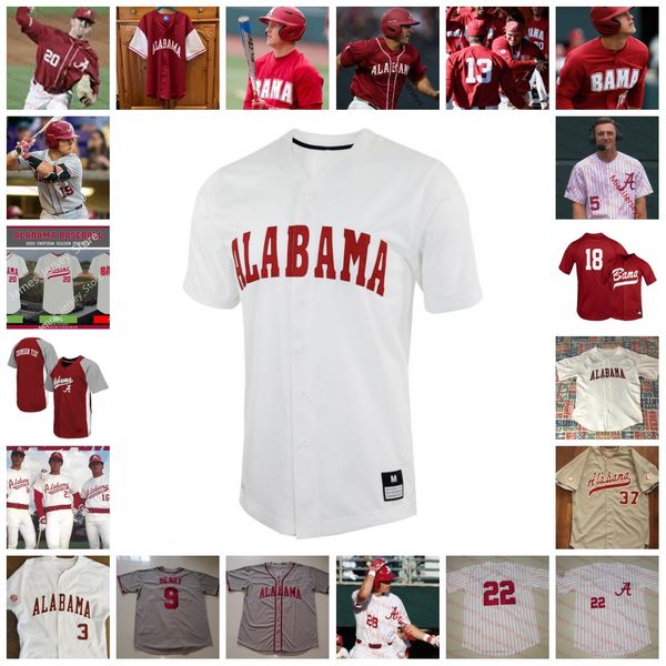 

2022 ncaa custom alabama crimson tide baseball jersey 1 will hodo 2 jimmy thies 3 dominic tamez 4 connor prielipp 5 graham crawford caden ro, Black