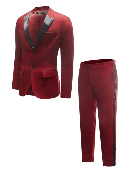 

men flap pocket button front blazer & suit pants u28m#, White;black