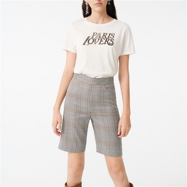 

spring and summer new letter print women white cotton tshirt tee t200113