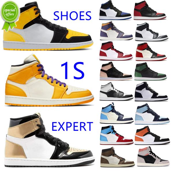 

2022 2022 fashion 1 1s mens basketball shoes heritage bordeaux bred patent hyper royal university blue obsidian unc twist dark mocha women