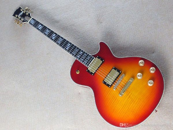 

shipping new gold metal electric guitar earth marked memorial models guitar @