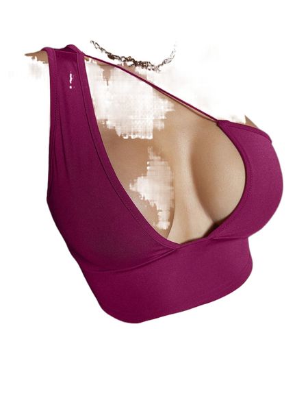 

one shoulder crop a1ha#, White
