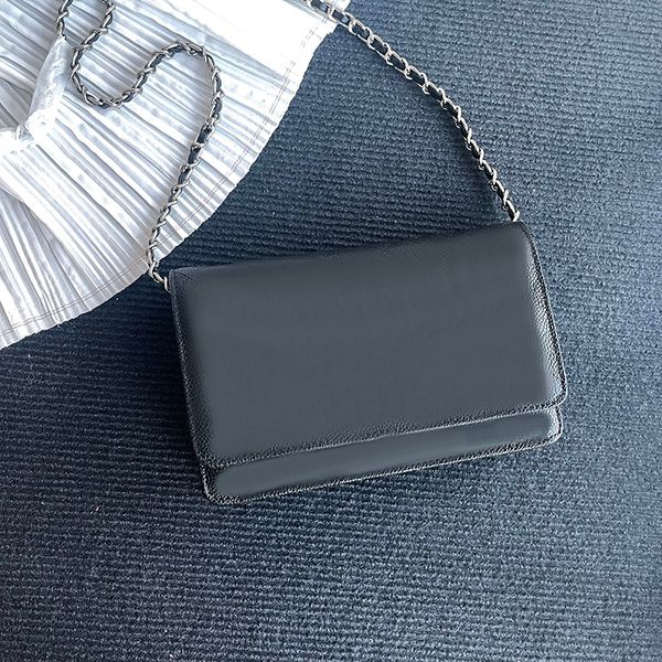 

desigern wallet on chain mini handbag ap2804 grained shiny leather chain bag luxury shoulder bags woc new elegant messenger bag for women cr