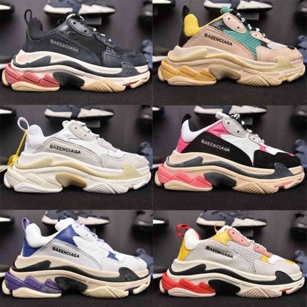 

designer bbalencaigass fashion casual shoes family paris b daddy retro generation increased six layer bottom leather couple men and women&#0