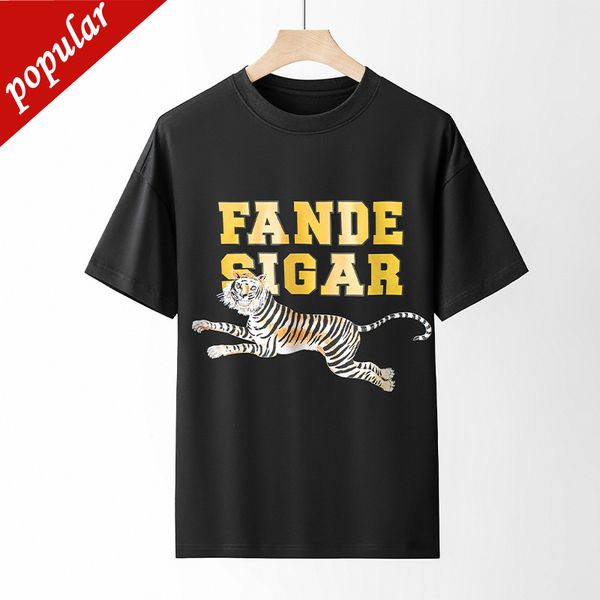 

factory direct sales fashion trend short sleeves cotton t-shirt men's brand summer size loose half upper garment round, White;black