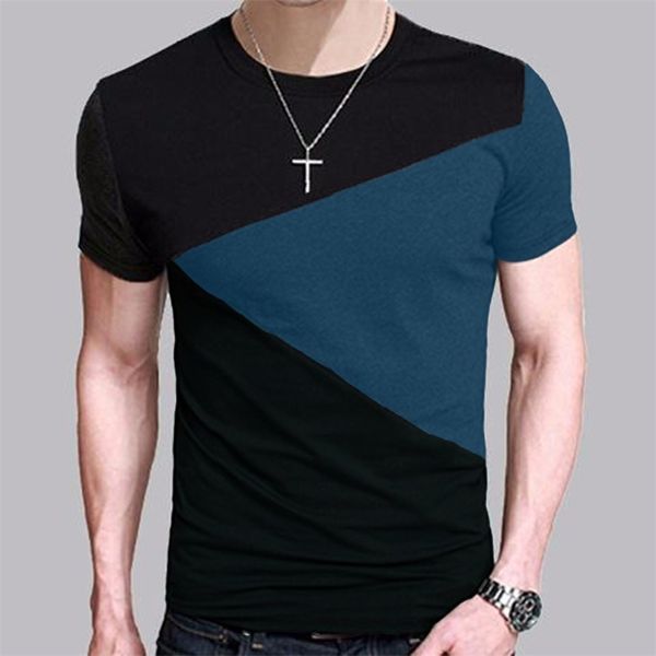 6 projetos de camiseta masculina Slim Fit Crew pescoço Men Men Men Manga Camiseta Casual Casual Tee Tops Tamanho da camisa curta M5XL TX116R 220526