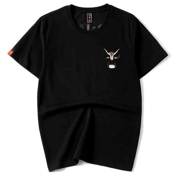 

men's t-shirts chao brand embroidered indian short sleeve elastic t-shirt 2-color men's wear large pullover clothes 2022 0emz, White;black