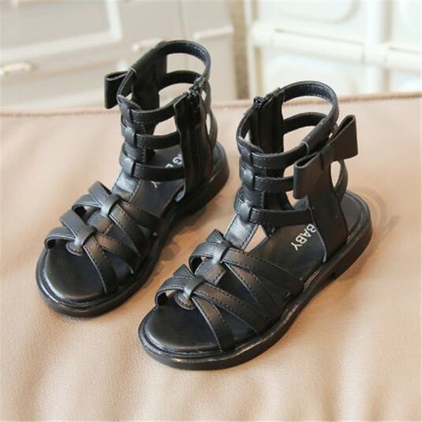 Neue Sommer Kinder Mädchen Sandalen Bogen Seitlichem Reißverschluss Rom Schuhe Hohe Gladiator Sandalen kinder prinzessin Coole Stiefel