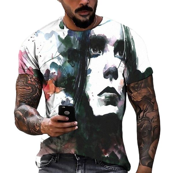 

men's tee t shirt 3d print graphic round neck casual daily 3d print short sleeve fashion designer cool comfortable black y9yq#, White;black