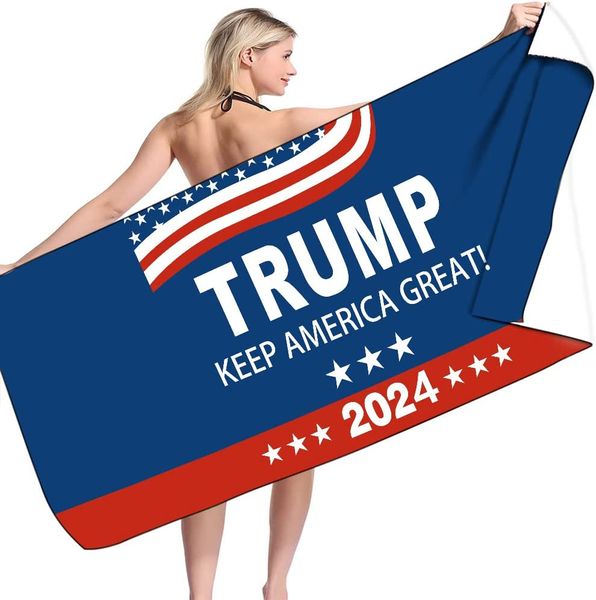 Trump 2024 Strandtücher, übergroß, Keep America Great USA, Strandtuch, Mikrofaser-Badetücher, weiche Stranddecke für Parade, Schwimmen, Yoga, Damen und Herren