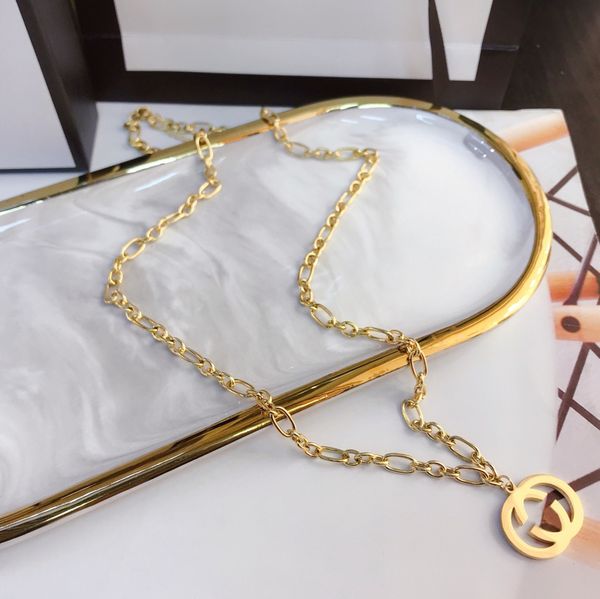 

luxury design necklace choker chain 18k gold plated stainless steel necklaces pendant statement fashion womens wedding jewelry accessories x, Silver