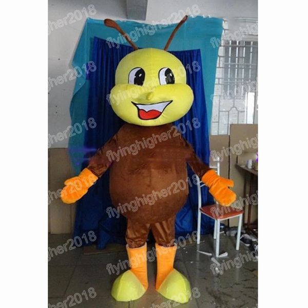 Costume della mascotte della formica marrone di Halloween Personaggio dei cartoni animati del tema anime Vestito unisex per adulti di carnevale Abito da festa per spettacoli di fantasia natalizia