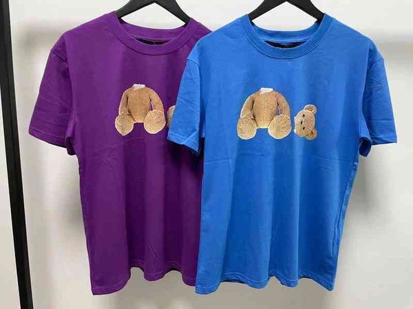 

p1amangles t shirt headless bear teddy cartoon printed letters short sleeve casual round neck cotton shirts loose, White;black