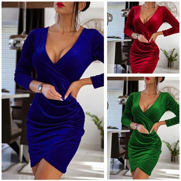 

casual dresses autumn winter women's dress solid v-neck umsf, Black;gray