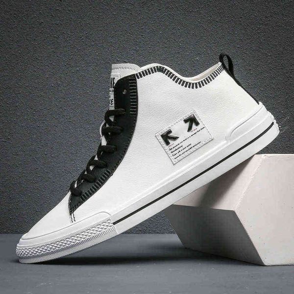 

korean version new super fiber high board shoes white black sports real leather outdoor mountaineering tooling boots