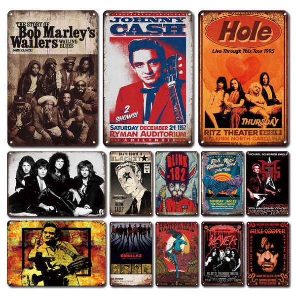

vintage rock n roll stickers metal plate tin sign retro coffee bar metal poster decorative plaques personalized home wall decor