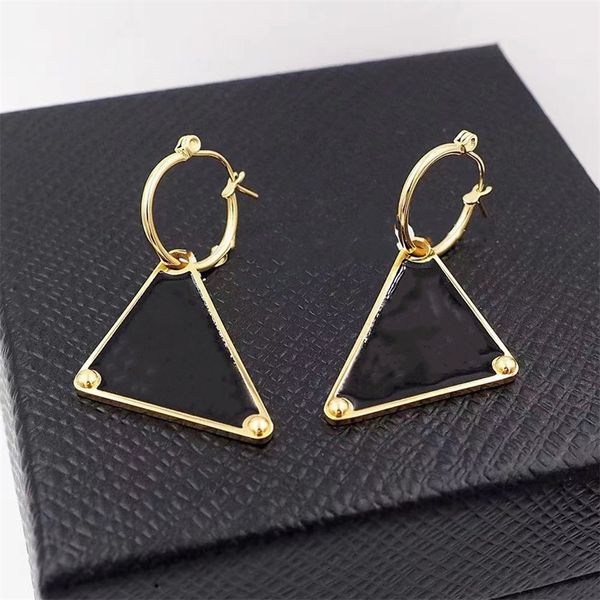 

silver gold designer jewelry inverted triangle earrings hoop ear studs eardrop luxurious design jewellery women and men stainless steel love, Golden;silver