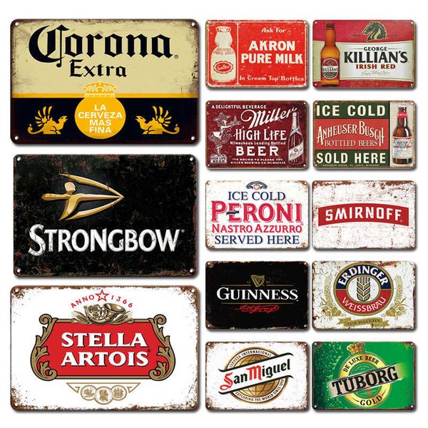 

personalized pub bar metal plate sign decor accessories vintage beer poster tin signs shabby chic man cave kitchen decor plaque