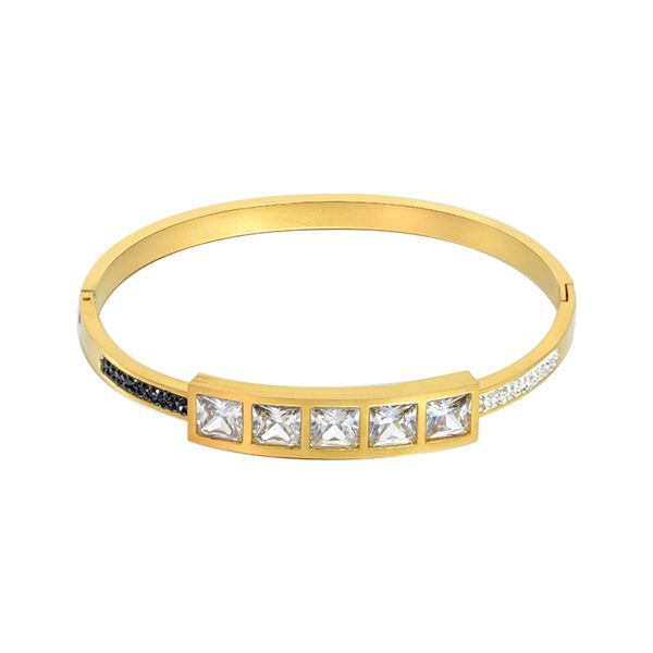 

women titanium steel bangle buckle fashion charm silver white rose gold jewelry accessory personalized luxury designer bracelets wedding hol, Black