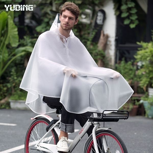 Yuding Freien Fahrrad Regen Poncho Wasserdichte Dicke Männliche Capes Mode Radfahren Ponchos Für Männer Mit Handtasche Y200324