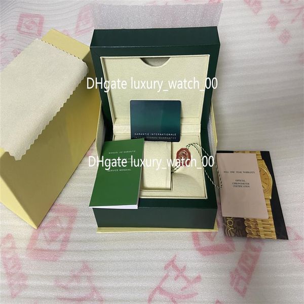 

luxury watch box super aaa original wooden dark green gift box rolex watch boxes 0 8kg card brochure certificate ha220m, Black;blue