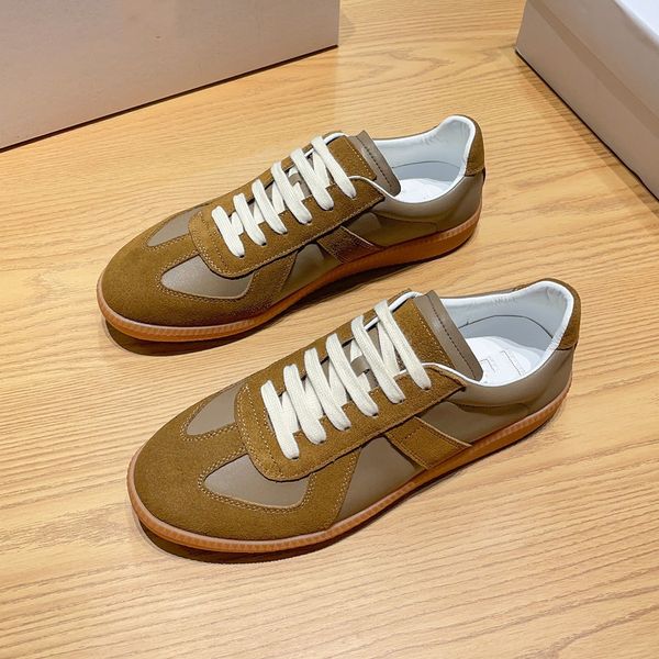 

retro designer luxury margiela casual shoes german training shoes patchwork cowhide cooperation coach shoes gazelle mm6 running shoes sneake, Black