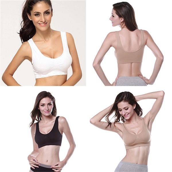 

women sports bra fitness exercise workout stretch seamless tank, Black;white