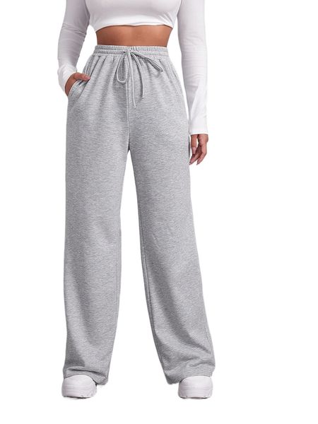 

heathered knit drawstring sweatpants o1cs#, Black;white
