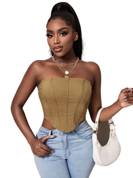 

sxy seam front zipper back bandana hem tube g3k6#, White