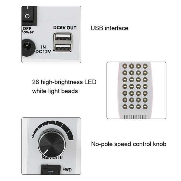 

4 in1 nail dryer nail vacuum cleaner electric nail drill machine led night with dust suction collector for beauty salon perfections