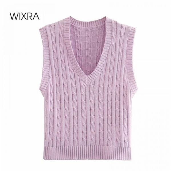 

wixra slim sweater vest new basic v-neck solid summer autumn sleeveless female knitting streetwear 210203, White;black