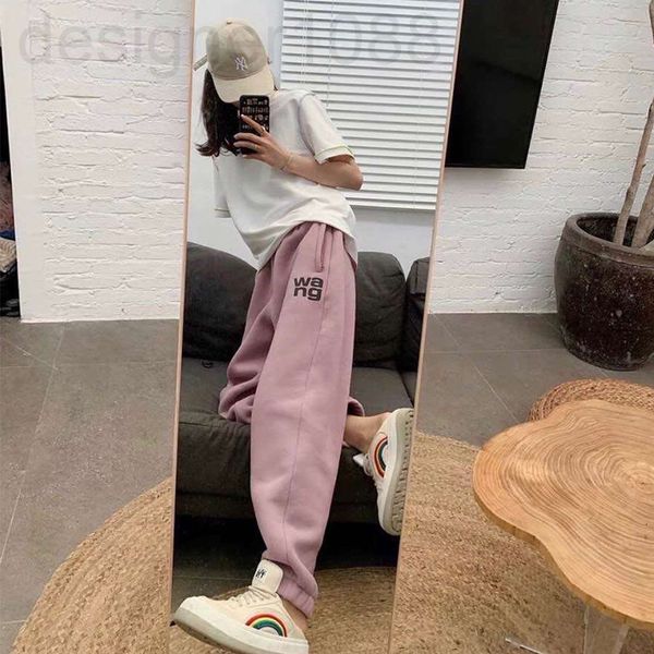 

women's tracksuits designer []aw dawangjia autumn and winter plush thickened letter printed lotus root pink sweater high waist sports s, Gray