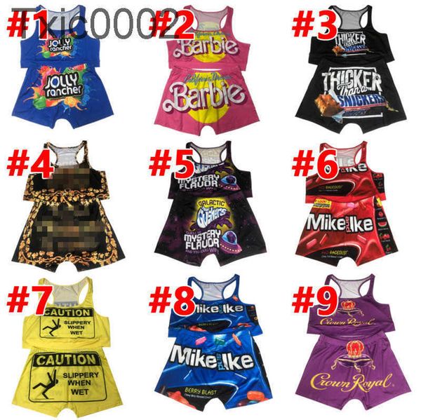 

women tracksuit 2 piece set shorts yago pants outfits designer cartoon letter print casual women's clothing suspenders suit 2021, Gray