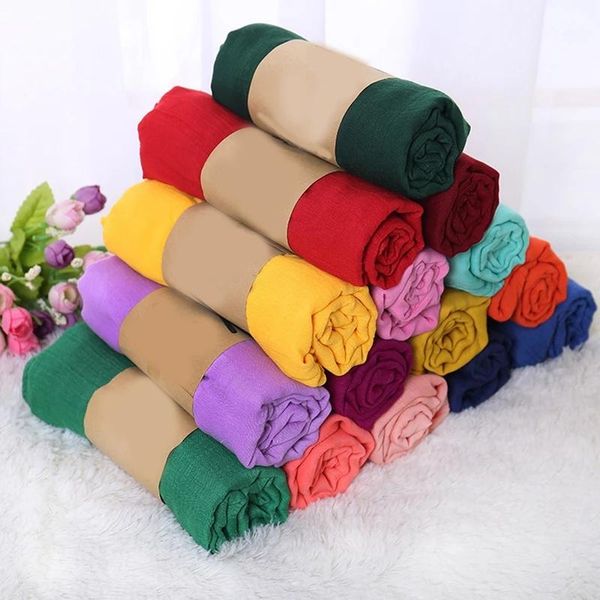 

19 colors scarves solid cotton linen scarf fashion sunscreen shawl soft wrap long headscarf beach scarf, Red;brown