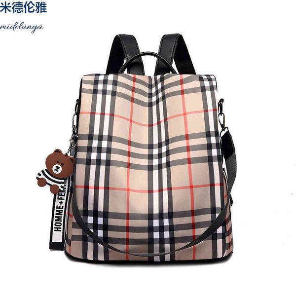 

bag backpack 2021 checked single shoulder messenger versatile travel, Black;red