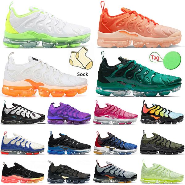 

authentic 2022 tn plus mens women running shoes black royal blue atlanta light bone metallic gold knicks vibes orange gradients sports