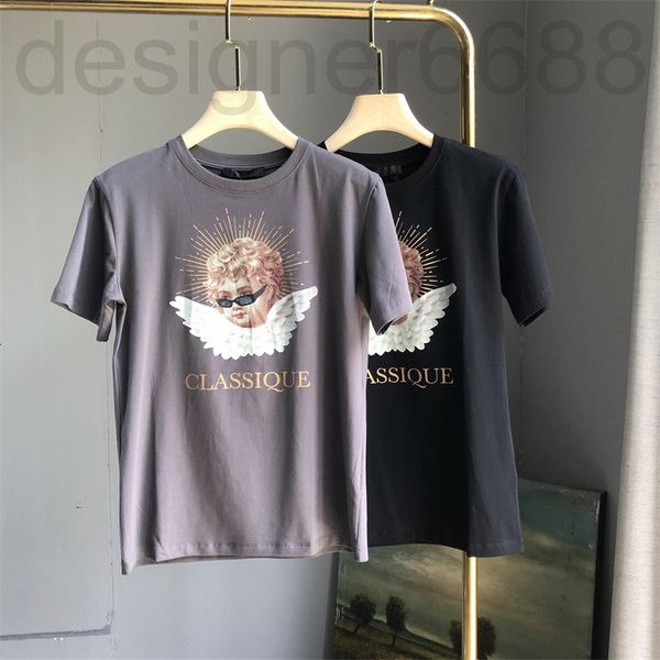 

women's t-shirt designer nanyou jianhuo short sleeve t-shirt women's summer fashion versatile cartoon printed straight pullover fa, White